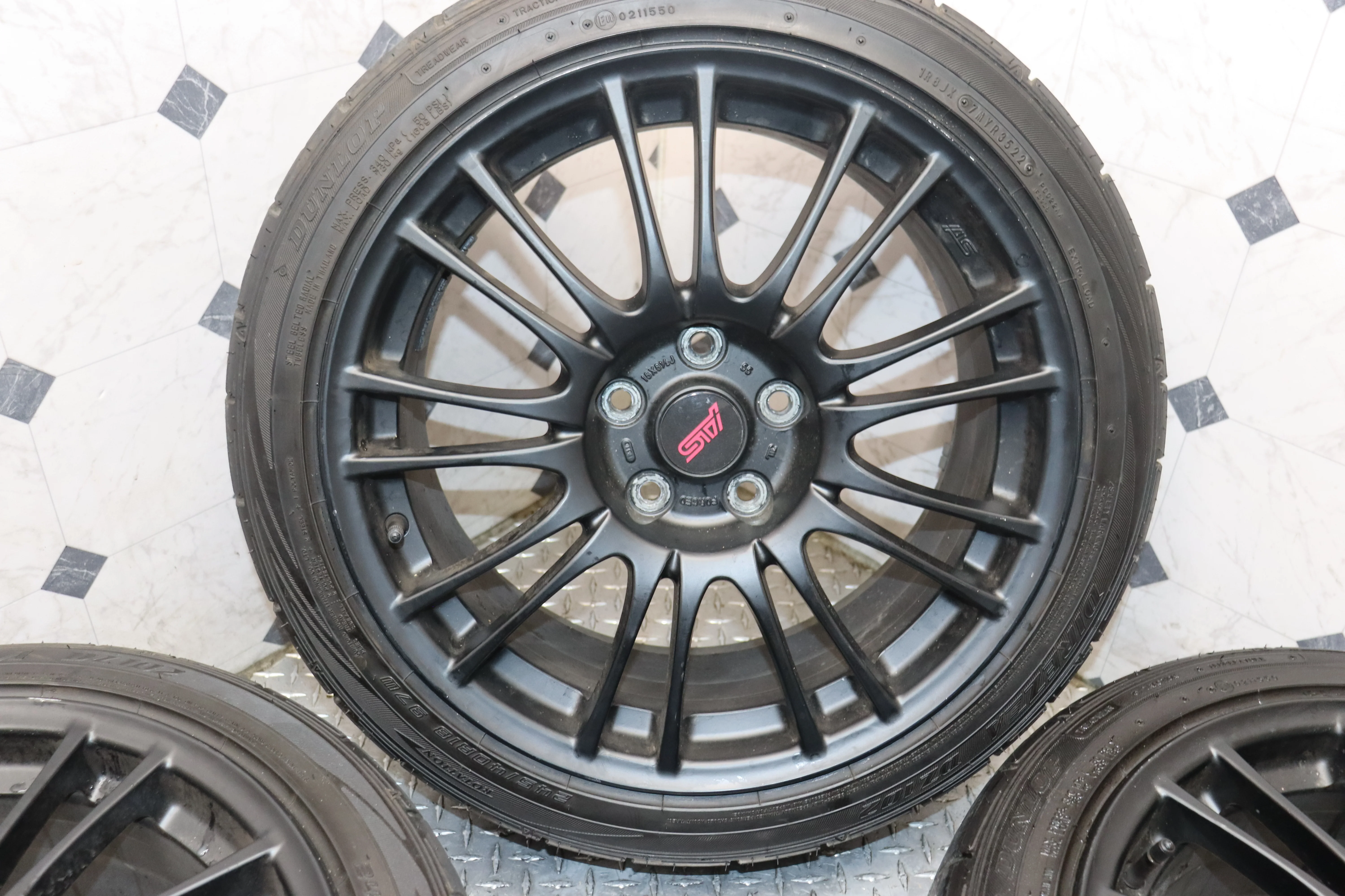 2008 2009 2010 2011 2012 2013 2014 Subaru Impreza WRX STI GRB GVB 18x8.5 Enkei OEM Wheels Rims Set of 4 JDM - Image 7