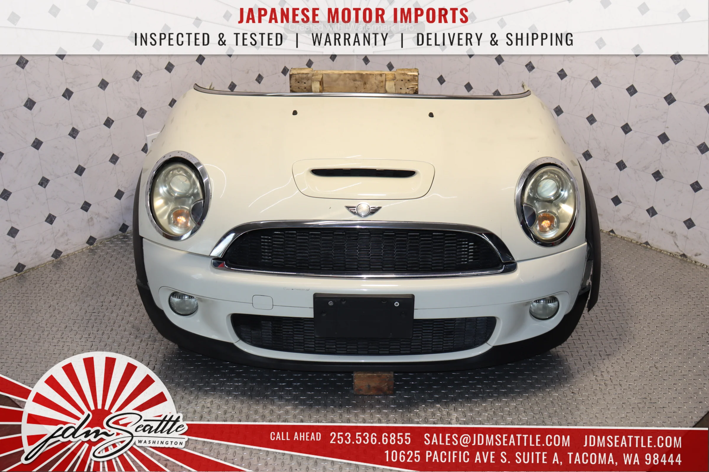 JDM 02-06 MINI COOPER S COMPLETE FRONT END CONVERSION NOSE CUT FRONT CLIP WHITE/CREAM - Image 2