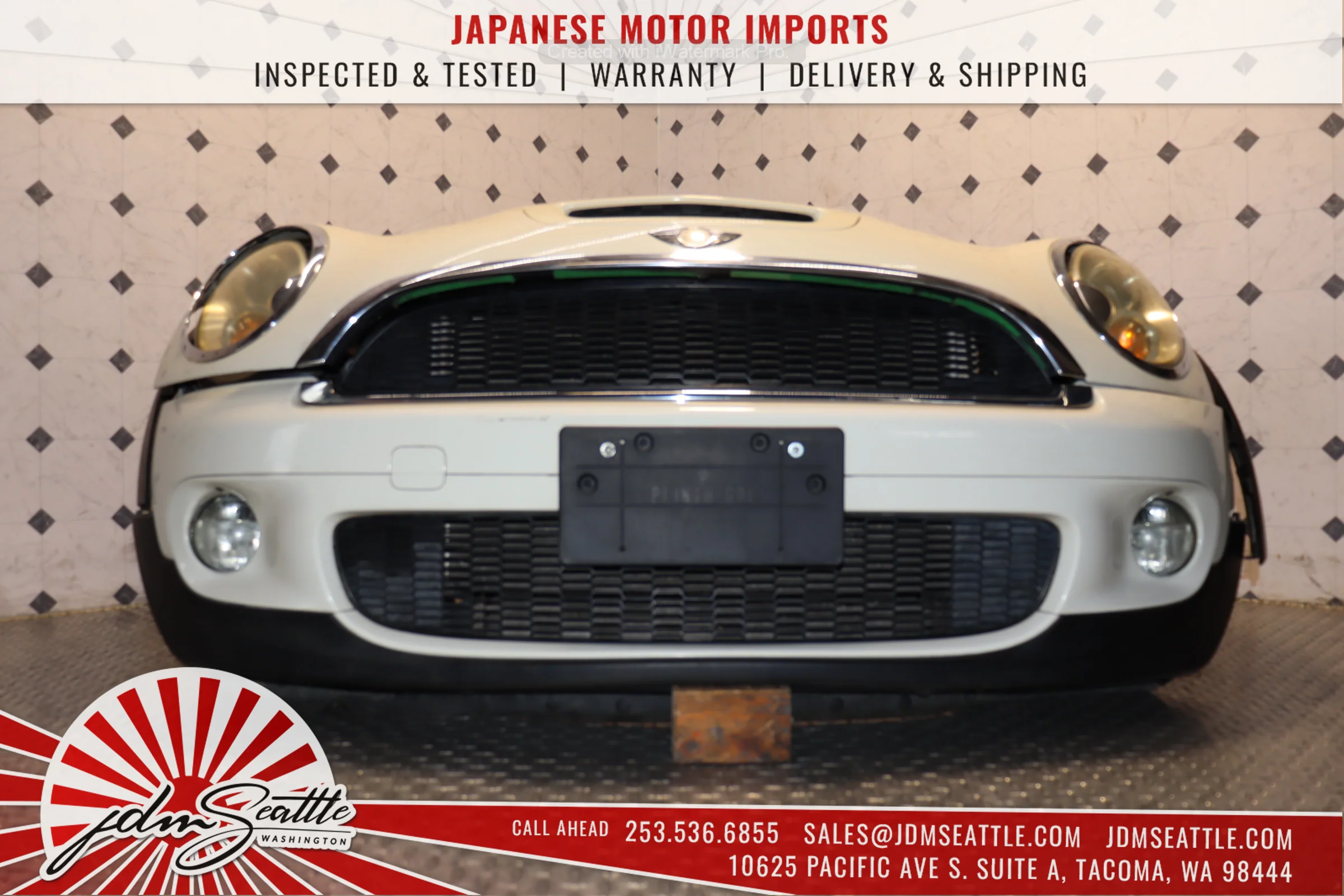 JDM 02-06 MINI COOPER S COMPLETE FRONT END CONVERSION NOSE CUT FRONT CLIP WHITE/CREAM - Image 3