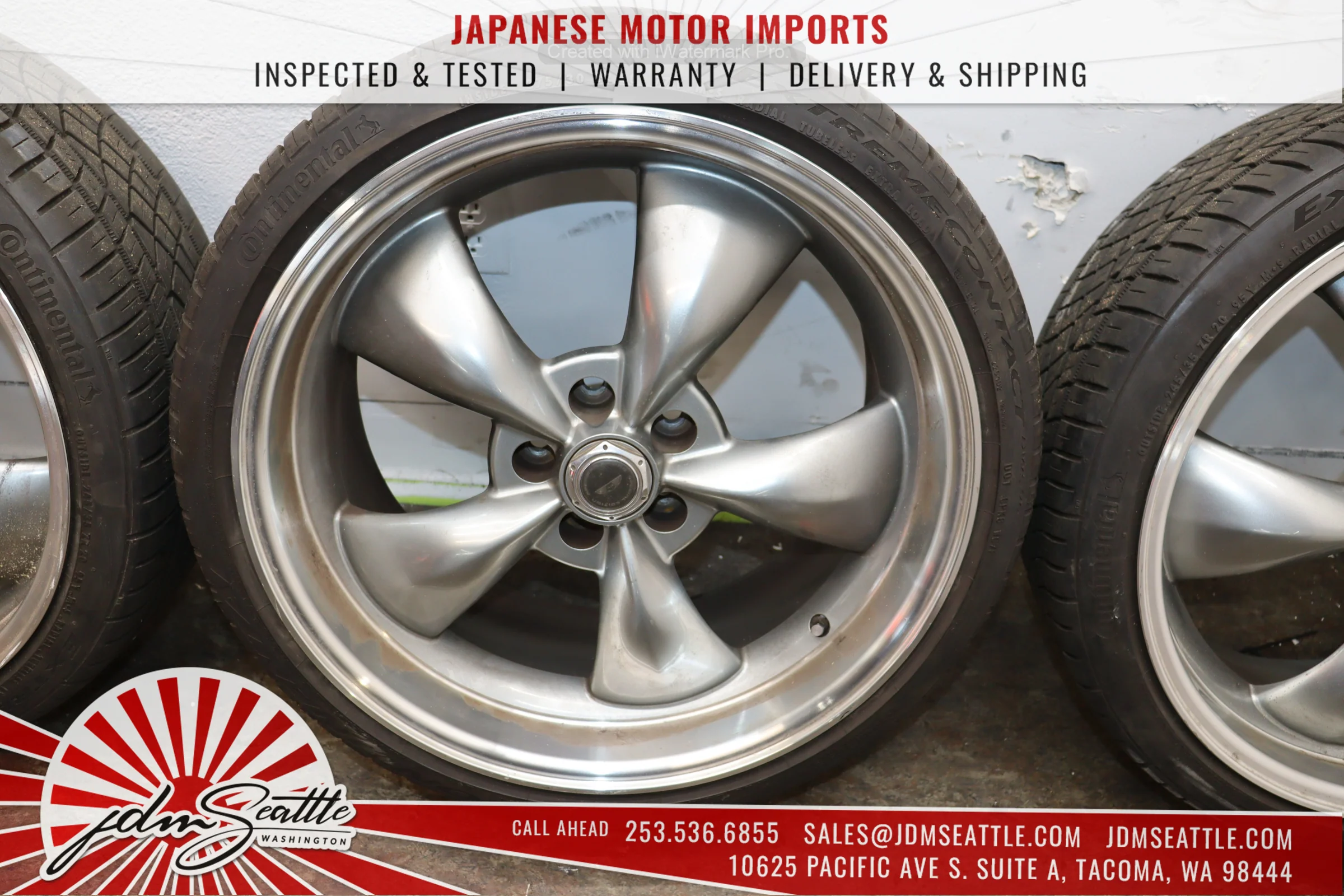 JDM 03-05 350Z FRONT AND REAR TIRES/RIMS 245/35/ZR20 / 27530/ZR20 20/9/10J OFFSET - Image 4