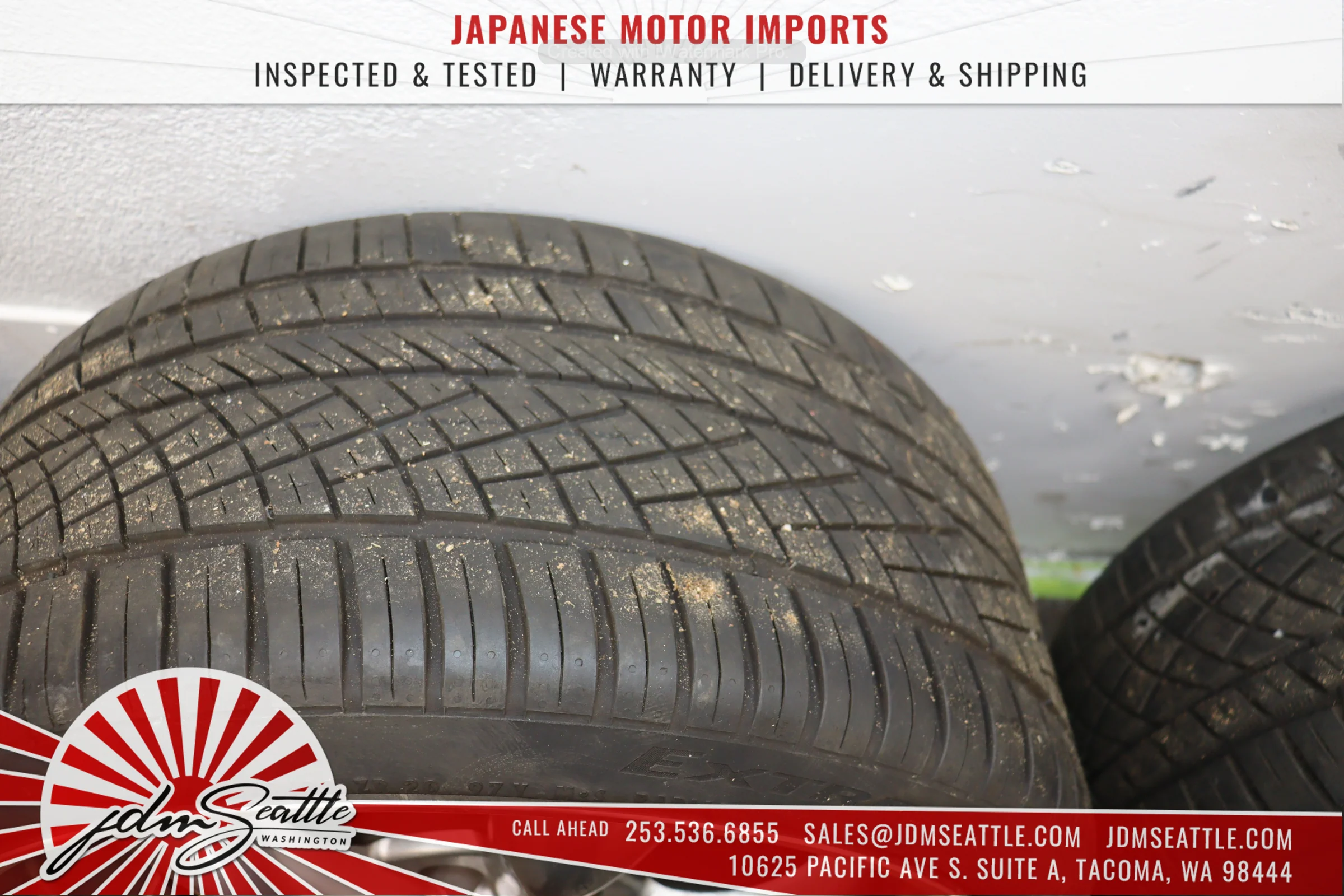 JDM 03-05 350Z FRONT AND REAR TIRES/RIMS 245/35/ZR20 / 27530/ZR20 20/9/10J OFFSET - Image 5