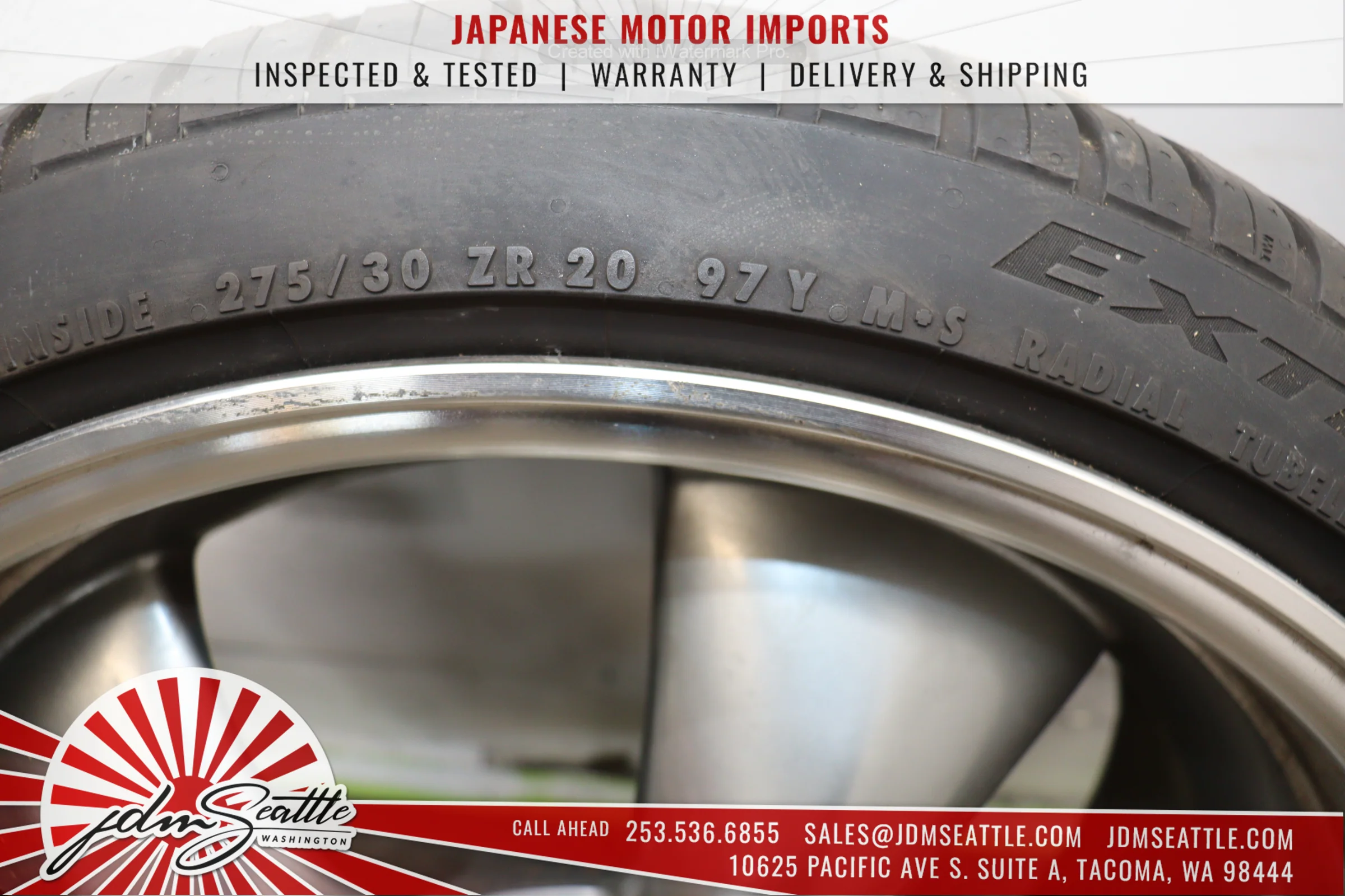 JDM 03-05 350Z FRONT AND REAR TIRES/RIMS 245/35/ZR20 / 27530/ZR20 20/9/10J OFFSET - Image 6