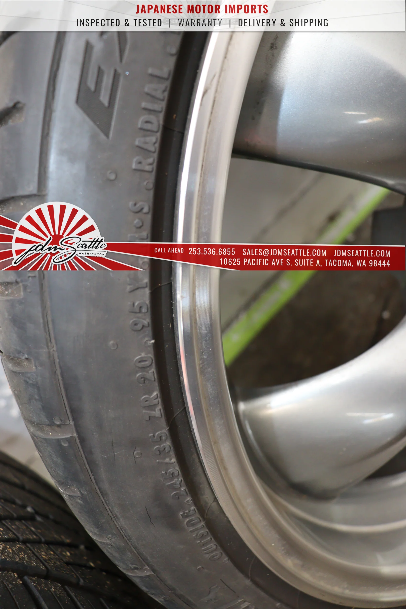 JDM 03-05 350Z FRONT AND REAR TIRES/RIMS 245/35/ZR20 / 27530/ZR20 20/9/10J OFFSET - Image 7