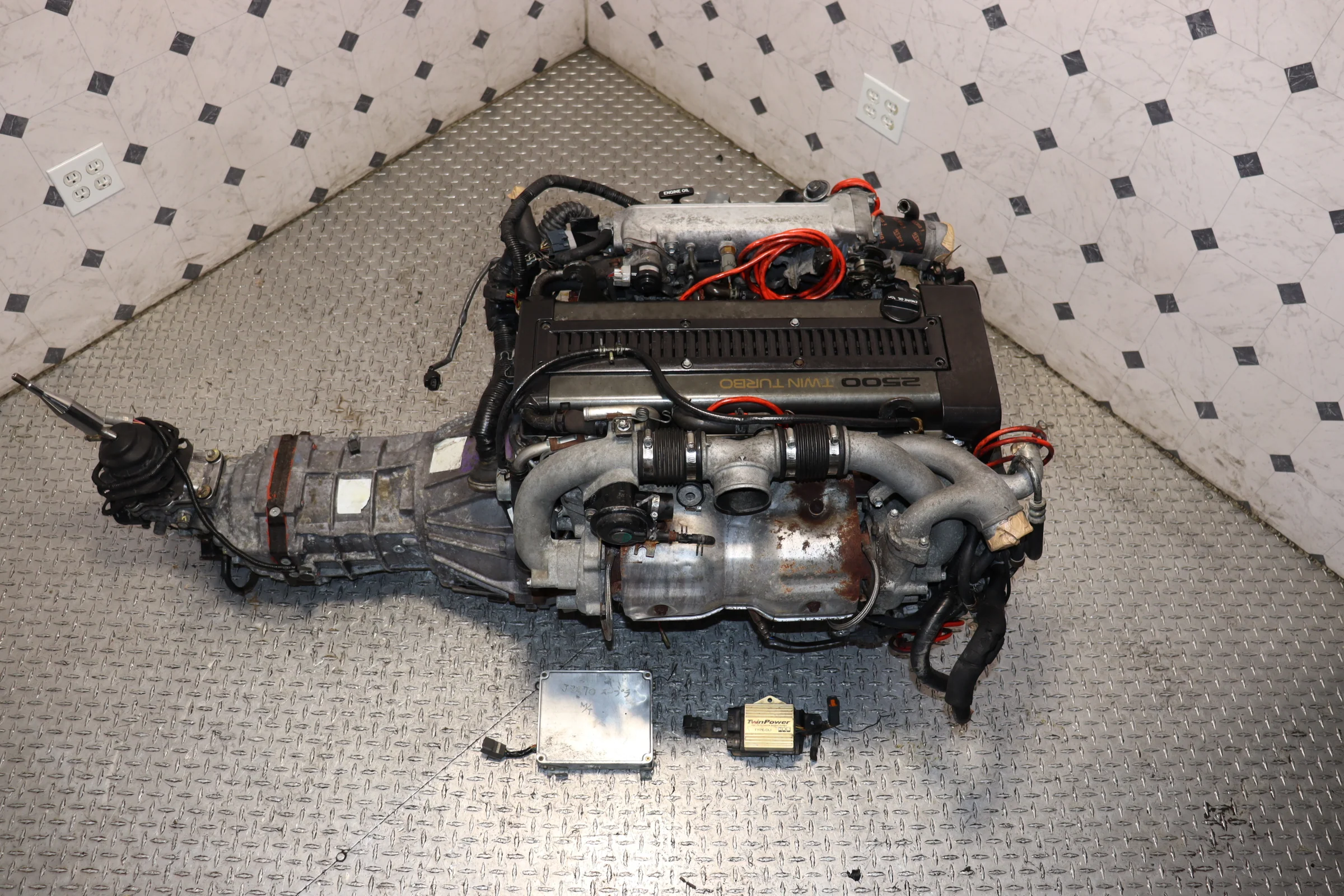 Toyota 1JZ-GTE Non-VVTi 2.5L Twin Turbo Engine & R154 5 Speed Manual Transmission Swap JDM - Image 9