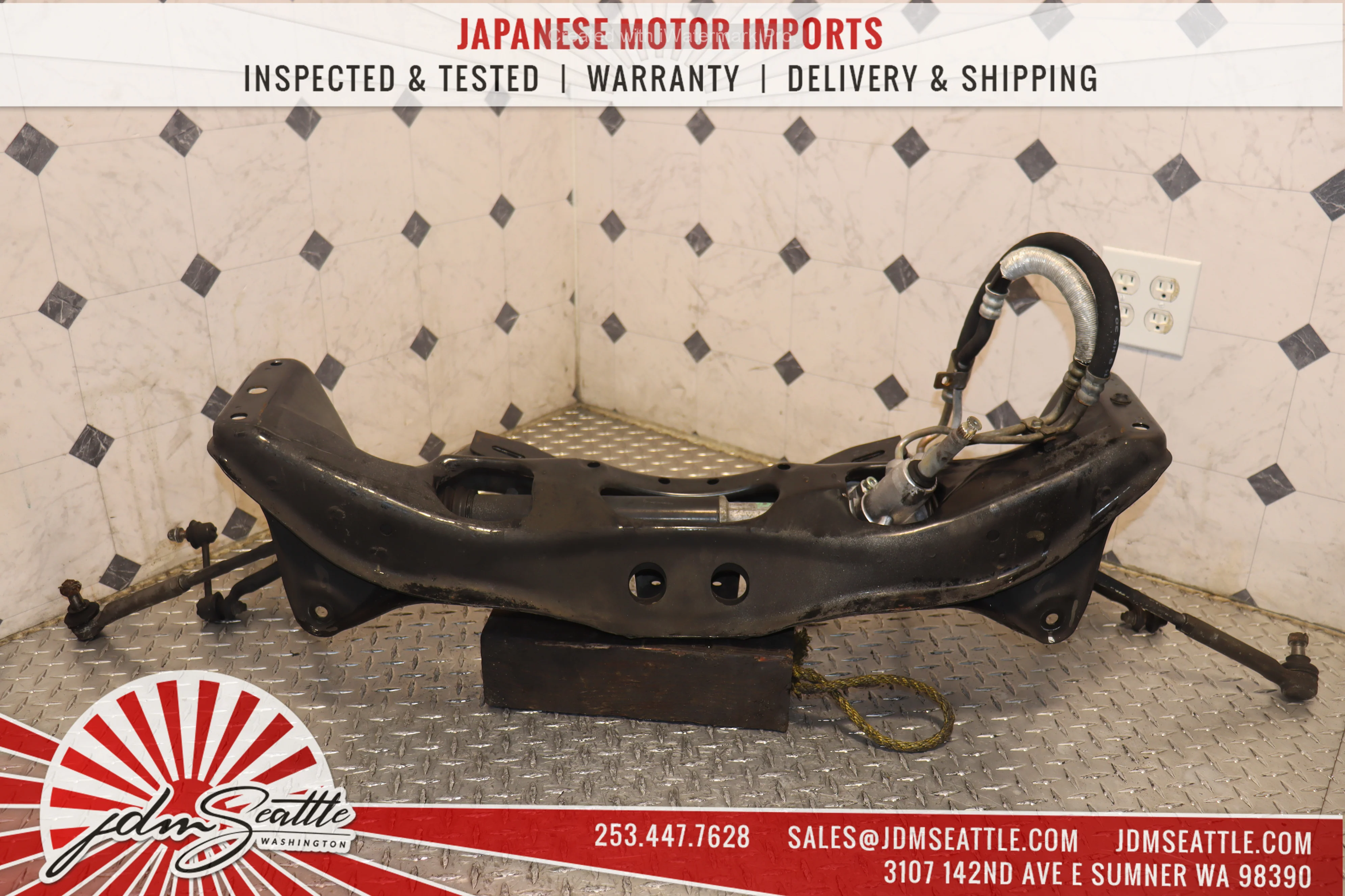 JDM 99-02 SUBARU IMPREZA WRX GC8 STI VERSION V TYPE-RA LIMITED EJ207 FRONT SUBFRAME STEERING RACK AND ARMS - Image 6