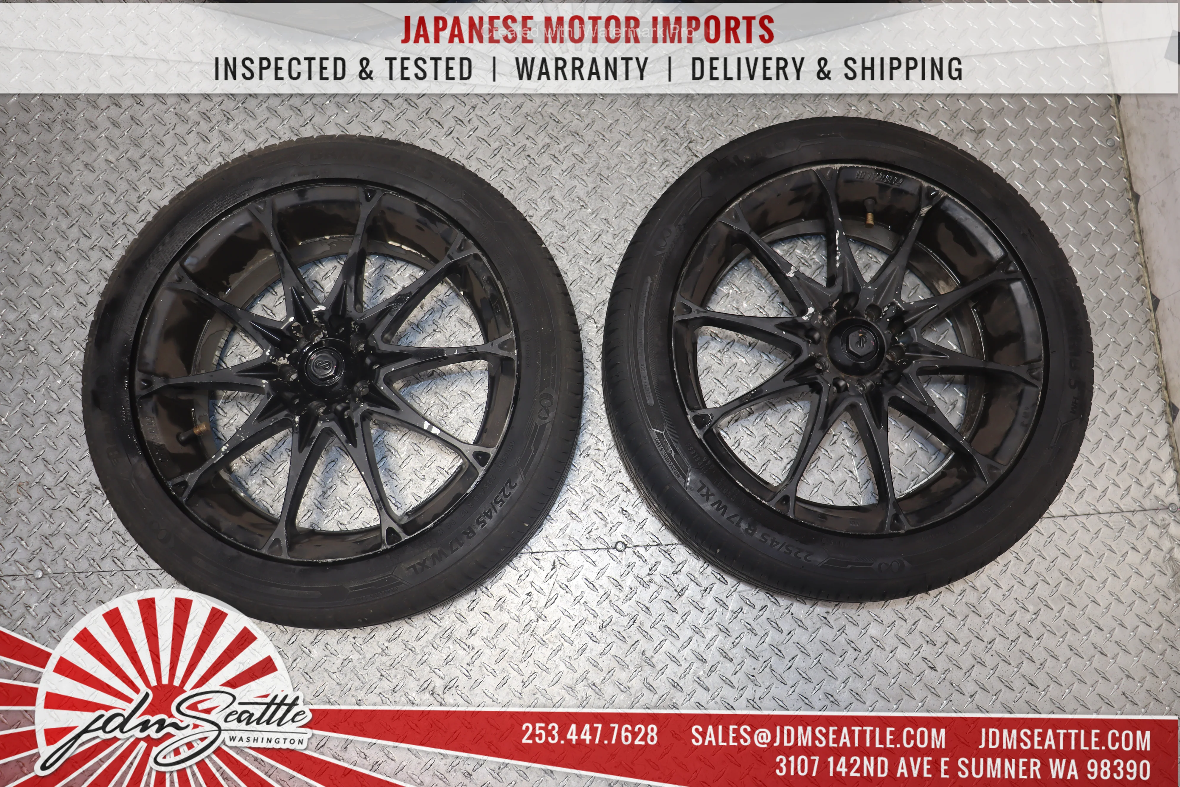 JDM ENKEI FITTIPALDI FLAME SET OF 4 UNIVERSAL WHEELS 225/45R17 / 17X7 +40 - Image 3