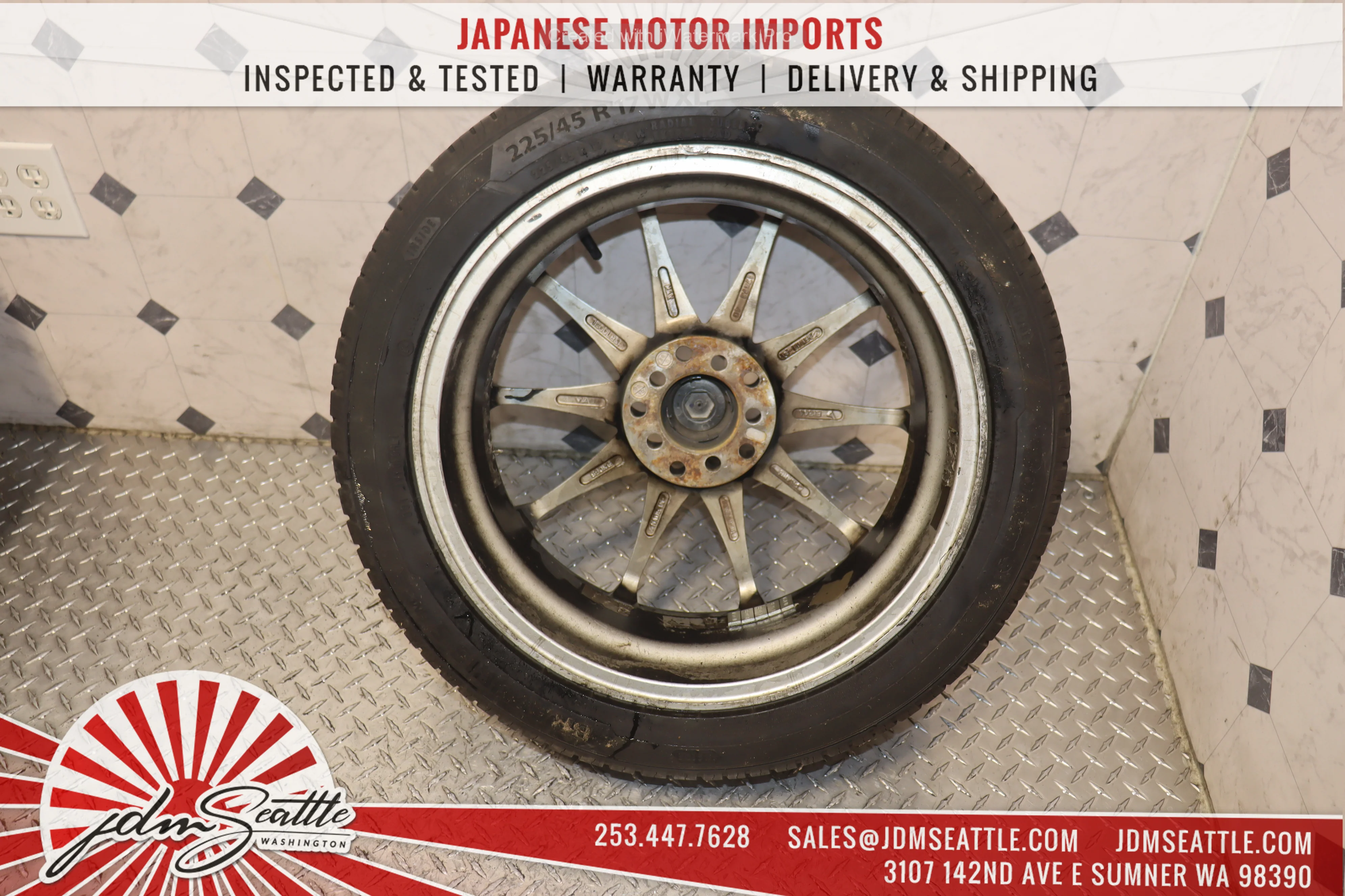 JDM ENKEI FITTIPALDI FLAME SET OF 4 UNIVERSAL WHEELS 225/45R17 / 17X7 +40 - Image 8