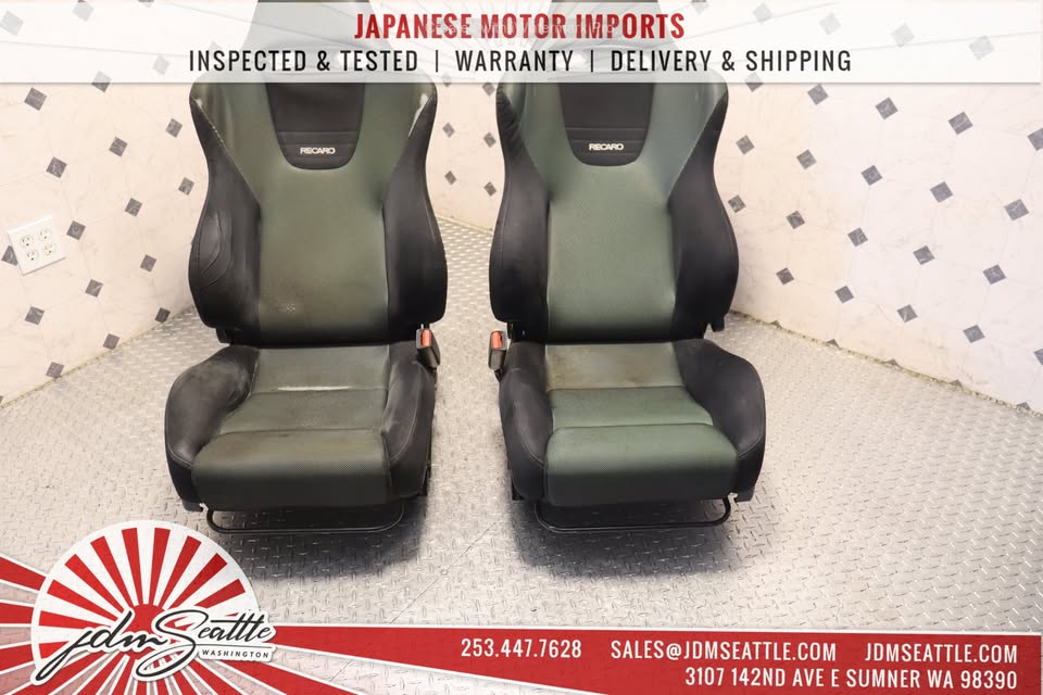 JDM Honda Accord Euro R CL7 Recaro Seats (Green, Front & Rear) - Image 5