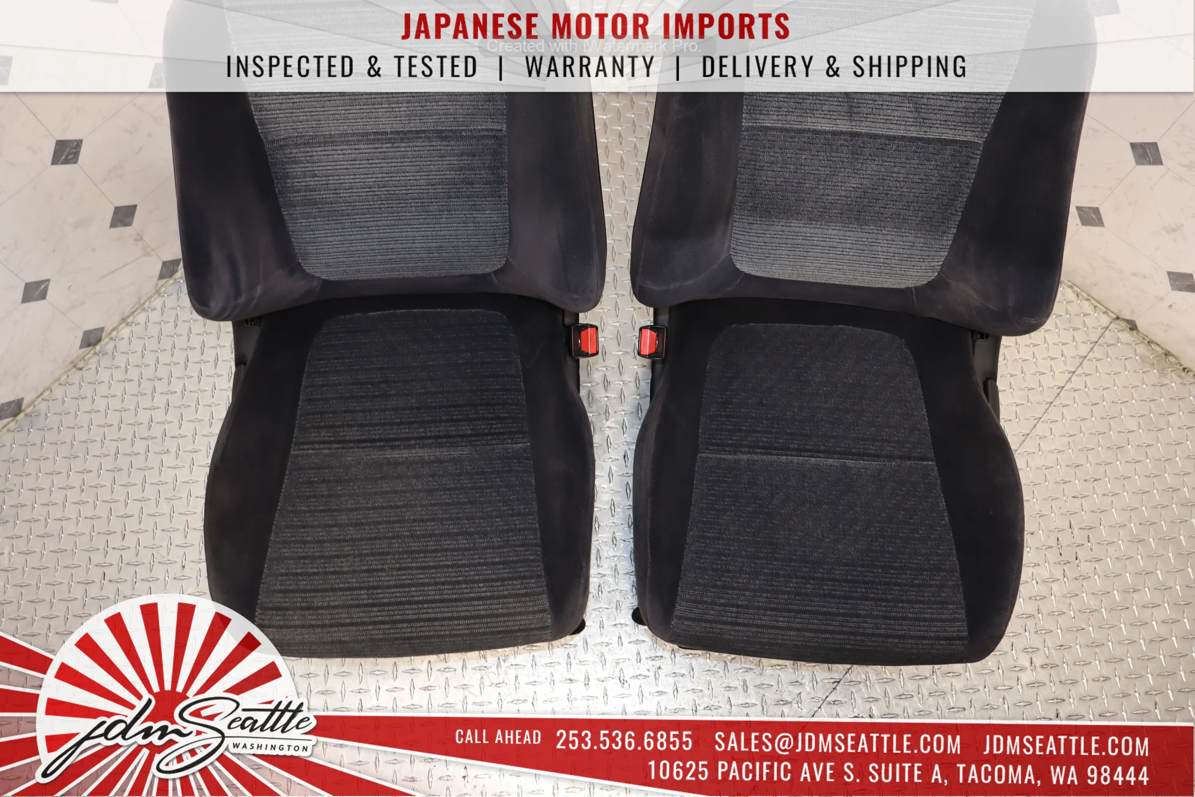 1993-2001 Honda Acura Integra DB6 OEM Front & Rear Cloth Seat Set - Image 4