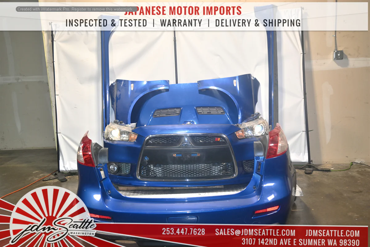 JDM MITSUBISHI LANCER EVO VERSION10 COMPLETE  FORNT END HEADLIGHTS CORE SUPPORT HOOD FENDRS - Image 23