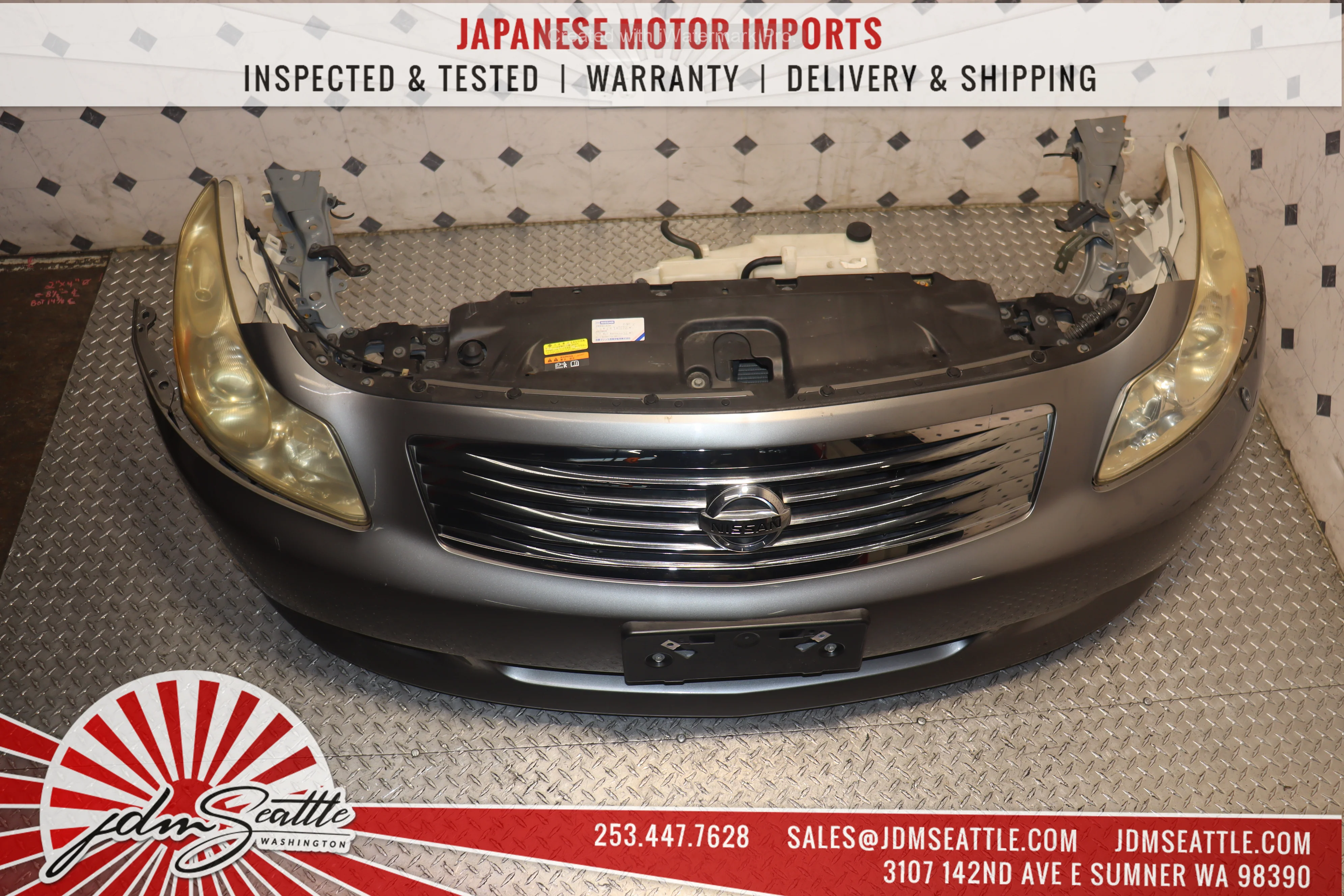 JDM NISSAN SKYLINE 350GT / 2007 2008 INFINITI G35 / 2009 INFINITI G37 SEDAN COMPLETE FRONT END NOSE CUT CONVERSION - Image 3