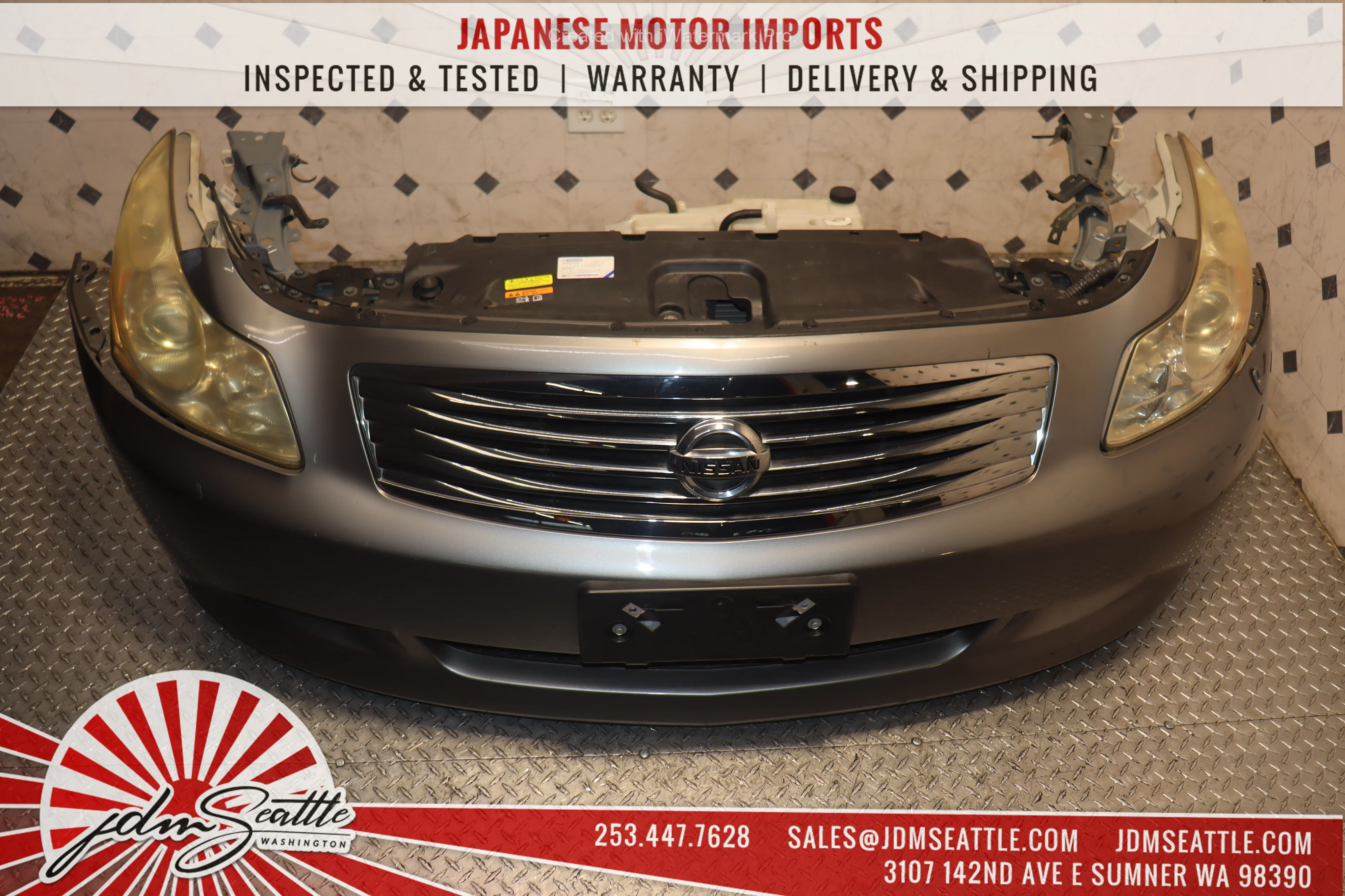 JDM NISSAN SKYLINE 350GT / 2007 2008 INFINITI G35 / 2009 INFINITI G37 SEDAN COMPLETE FRONT END NOSE CUT CONVERSION - Image 4