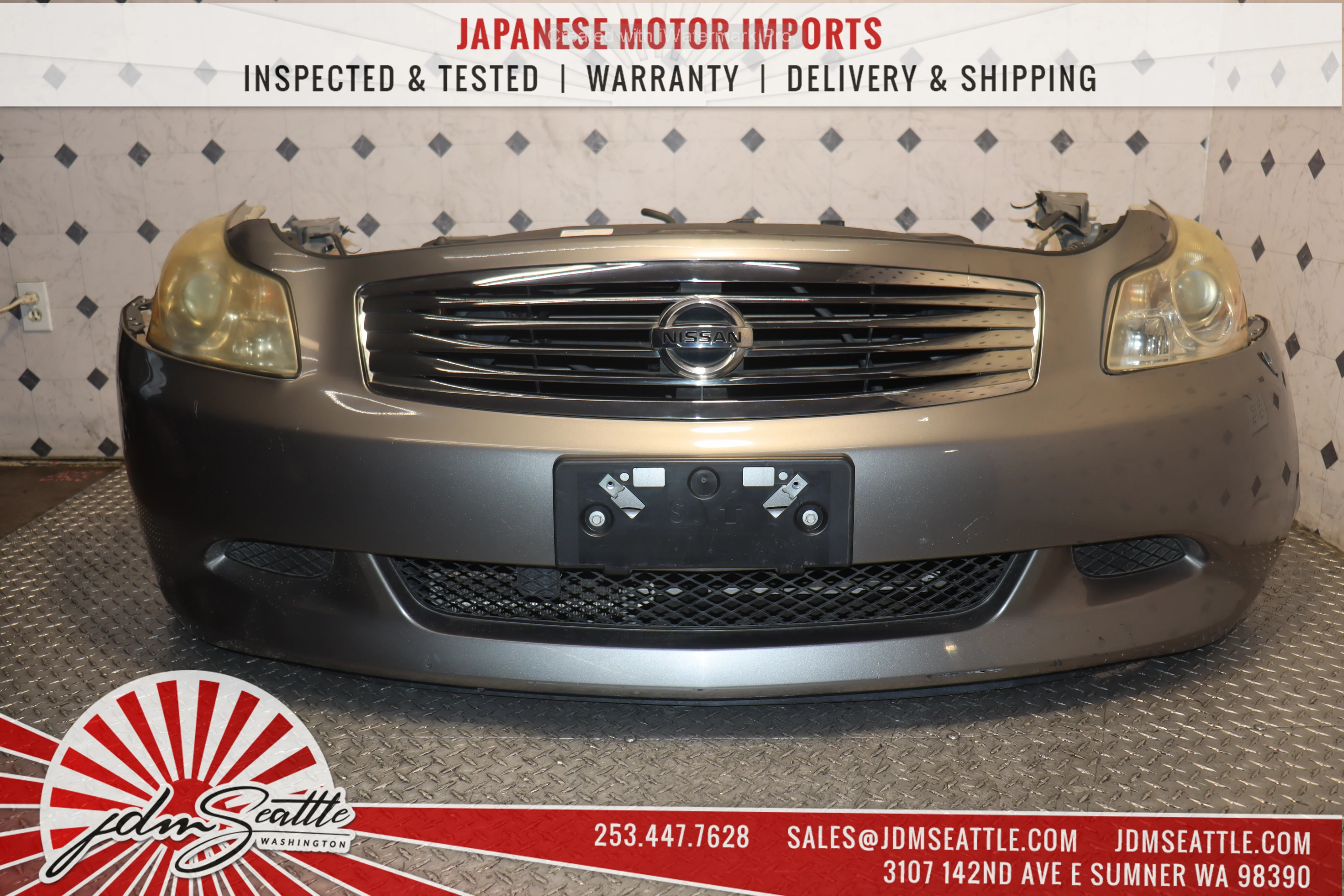 JDM NISSAN SKYLINE 350GT / 2007 2008 INFINITI G35 / 2009 INFINITI G37 SEDAN COMPLETE FRONT END NOSE CUT CONVERSION - Image 5