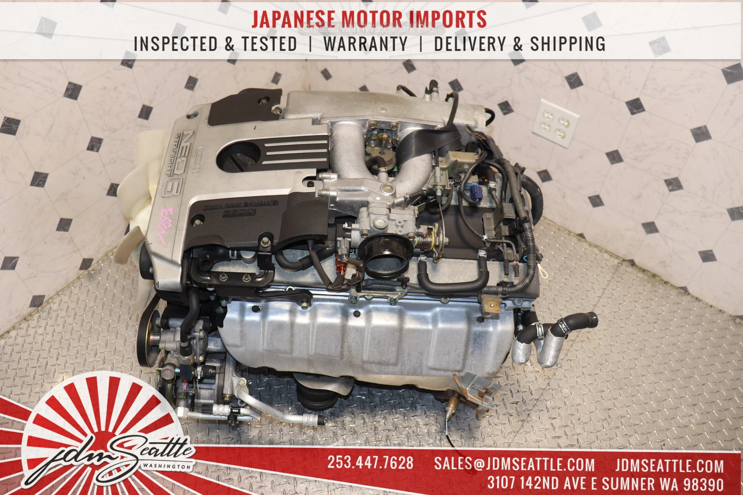 JDM R34 NISSAN SKYLINE RB25DE ENGINE 2.5L DOHC NEO 6 RWD N/A MOTOR - Image 12