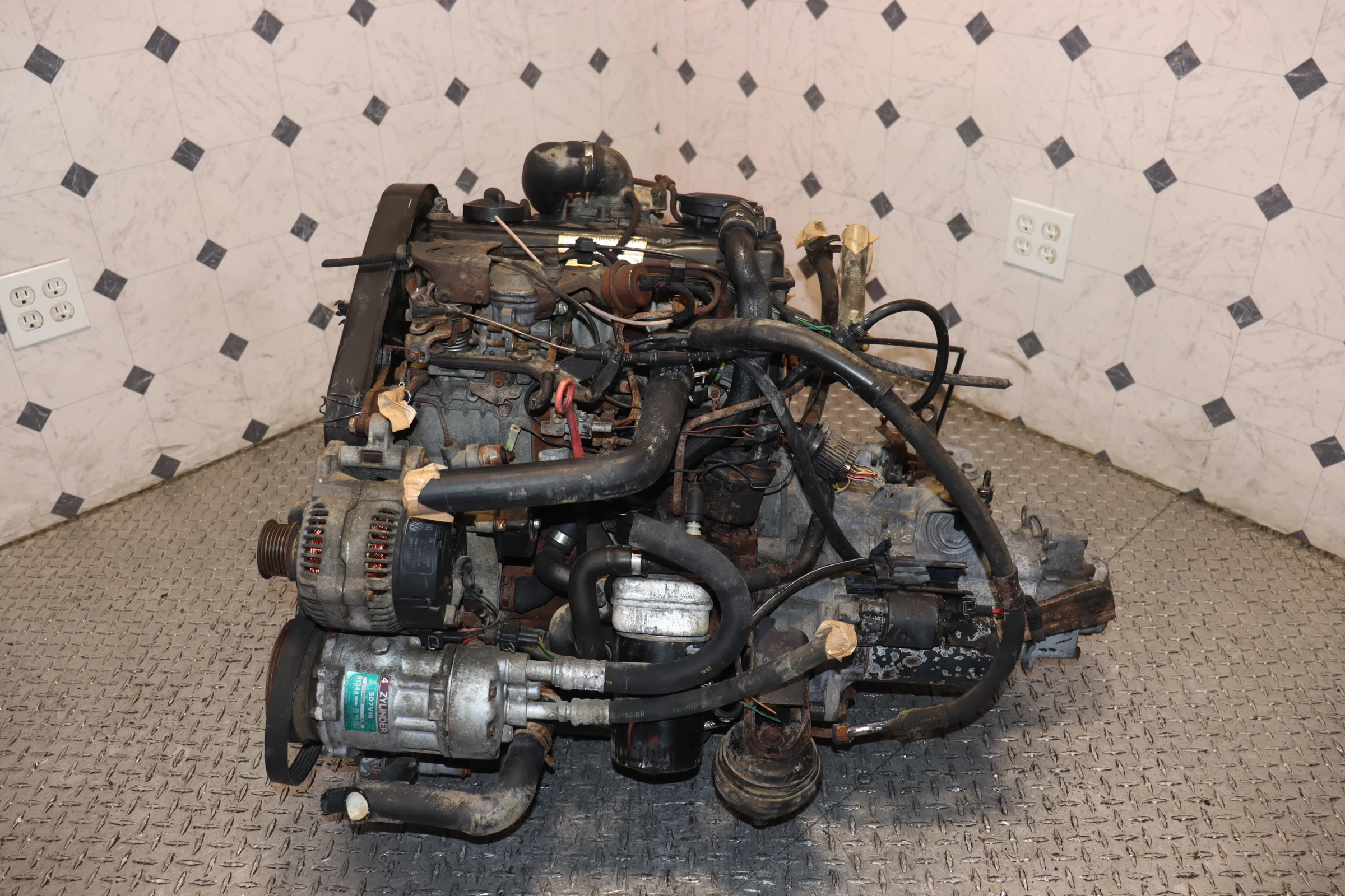 1999 2000 2001 2002 2003 2004 2005 VW Jetta Golf Beetle 1.9L TDI Engine & Manual Transmission Swap 77K Miles OEM - Image 2